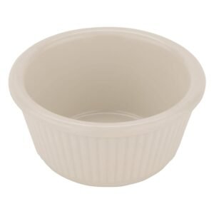 G.E.T. Fluted 3 Ounce Ivory Melamine Ramekin Dipping Sauce Cup (Set of 12)|For Condiments, Dressings and Side Dishes
