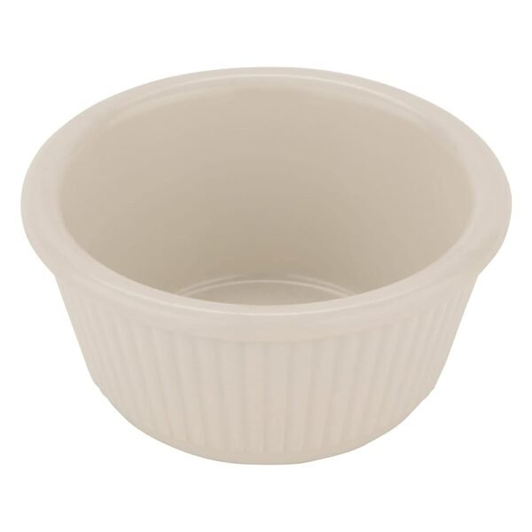 G.E.T. Fluted 3 Ounce Ivory Melamine Ramekin Dipping Sauce Cup (Set of 12)|For Condiments, Dressings and Side Dishes
