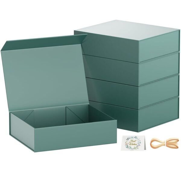 Gift Boxes with Lids, 11.5x7.8x3 In Forest Green Gift Box for Presents Magnetic Closure for T-Shirts, Gloves, Scarves, Books, Baby Clothes, Clothing Gift Wrap, Contains Card,...