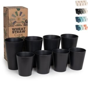 Grow Forward Premium Wheat Straw Cups - 13 & 20 oz Unbreakable BPA Free Hard Plastic Cups - Reusable Lightweight Plastic Drinking Glasses for Kitchen, Outdoor, Water, Camping,...