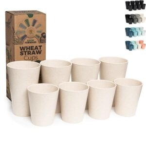 Grow Forward Premium Wheat Straw Cups - 13 & 20 oz Unbreakable BPA Free Hard Plastic Cups - Reusable Lightweight Plastic Drinking Glasses for Kitchen, Outdoor, Water, Camping,...
