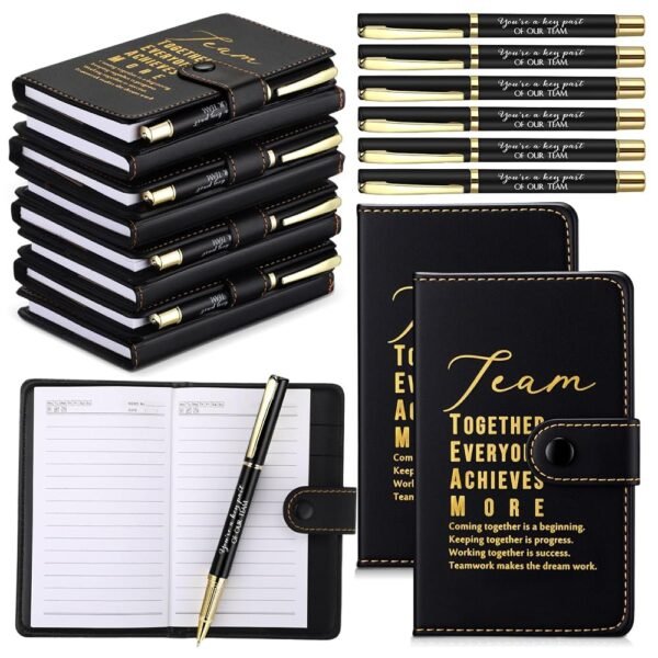 Honoson 12 Set Team Appreciation Gifts Bulk for Employee Team Appreciation A5 Leather Notebook with Ballpoint Pen for Customer Service Coworker Staff Emergency Nurse Case...