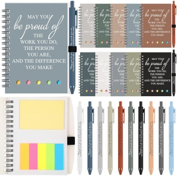 Honoson 20 Set 2025 Customer Service Week Gifts Bulk Employee Appreciation Thank You Inspirational Notebook with Sticky Note Motivational Pen for Team Staff Coworker Volunteer...