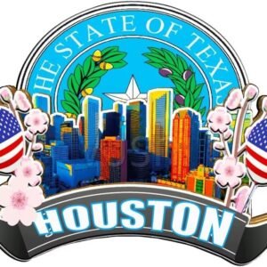 Houston Texas USA Magnet Fridge Magnet Wooden 3D Landmarks Travel Collectible Souvenirs Decoration Handmade -1953