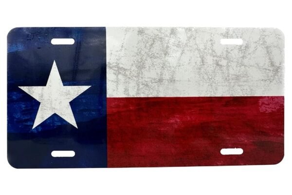 Ink Trendz Texas Flag Grunge Decorative Vanity Plate for Car Aluminum Novelty Auto Car Vanity Plates Gift 6x12 Inch for Men Women Man Cave Art, Automotive Art