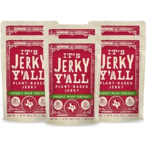 It's Jerky Y'all Plant Based Jerky TERIYAKI | Beyond Tender and Tasty Vegan Snacks | Non-GMO, Gluten Free, Vegetarian (6 Pack)
