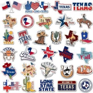 Konohan 30 Pcs Texas Souvenirs Gifts Texas Magnet for Refrigerator City Magnetic Refrigerator Stickers for Home Decoration