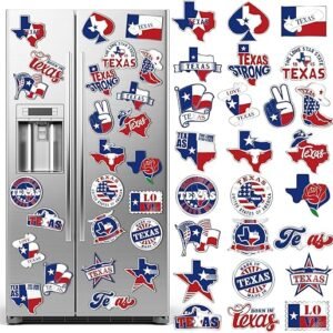 Konohan 25 Pcs Texas Refrigerator Magnets Texas Fridge Magnet Stickers States Souvenirs Gifts Magnet Holiday Magnetic Travel Decoration for Home Car Decor