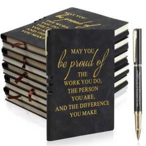 Kosiz 20 Pcs Employees Appreciation Gifts Bulk Inspirational A5 Leather Notebooks Journal with Motivational Ballpoint Pen for Coworker Team Teacher Nurse Pastor Vet Tech Boss's...