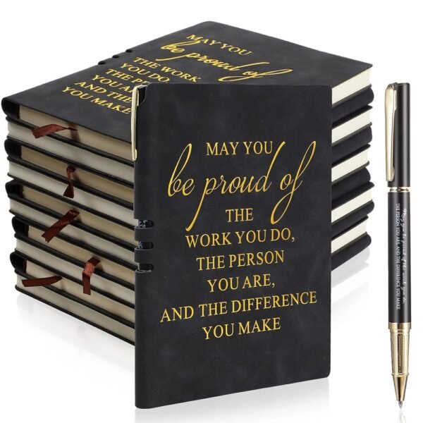 Kosiz 20 Pcs Employees Appreciation Gifts Bulk Inspirational A5 Leather Notebooks Journal with Motivational Ballpoint Pen for Coworker Team Teacher Nurse Pastor Vet Tech Boss's...
