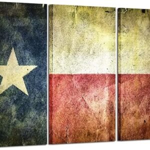KREATIVE ARTS Large 3 Pieces Texas State Flag Canvas Wall Art Prints Decorative Painting Modern Multi Panel Split Prints Rustic Home Decor for Home Office Farmhouse 16x32inchx3pcs