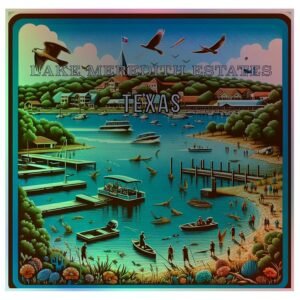 Lake Meredith Estates Texas 3-Inch Holographic Souvenir Sticker â€“ Durable Vinyl with 3D Embossed Effect