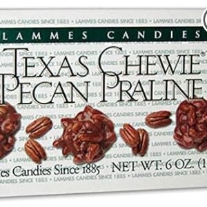 Lammes Texas Chewie Pecan Praline Candies - 6 Ounce Box of the Original Chewy Caramel Candy