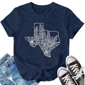 LBP Texas Shirt for Women Texas Map T-Shirt Vintage State Pride Map Tee Tops