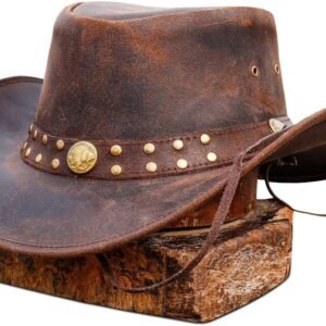 Leather Cowboy hat Also Worn as Outback hat Western Vintage Australian Hats for Men & Women