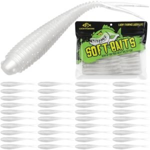 LUCKYFISHING Soft Plastic Baits 20PCS/30PCS/40PCS Forked Tail Fishing Soft Bait for Bass Walleye Trout Crappie Lures 3in/3.5in/4in