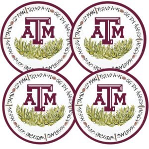 Magnolia Lane NCAA 10.5-Inch Melamine Dinner Plate Set of 4 Perfect for Game Day, BBQs, Tailgating, Poolside, Parties - Ideal Gift for Students/Alumni & NCAA Team Spirit