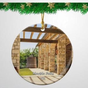 Marble Falls Flat Creek Estate Winery Texas USA Christmas Ornament Travel Souvenir Personalized Christmas Tree Pendant Hanging Decoration 3 in