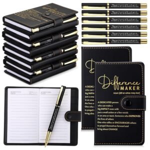 Marspark 10 Set Difference Maker Employee Appreciation Gifts Inspirational A5 Leather Notebooks with Pens Thank You Gifts Motivational Journal for Men Women Christmas Volunteers...