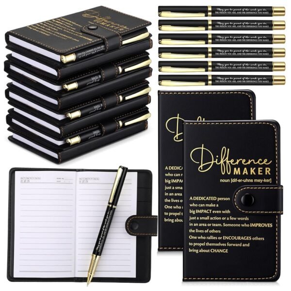 Marspark 10 Set Difference Maker Employee Appreciation Gifts Inspirational A5 Leather Notebooks with Pens Thank You Gifts Motivational Journal for Men Women Christmas Volunteers...