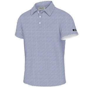 Men's Golf Polo T Shirts Short Sleeve Dry Fit Performance Moisture Wicking Casual Print Stiff Collar Golf Shirts for Men