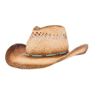 MIX BROWN Straw Cowboy Hats Cowgirl Hat Western Cowboy Hat Rancher Hat for Men Women, Exquisite Decoration Band