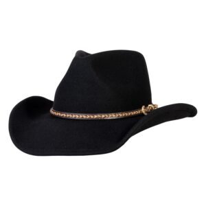 MIX BROWN Western Cowboy Hat for Men & Women 100% Wool Wide Brim Cowgirl Hats Outback Panama Rancher Felt Hat