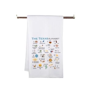 MNIGIU Texas Kitchen Towels Texas Kitchen Gifts Texas Dish Towels Texas Themed Gift Housewarming Gift (ABC Towel)