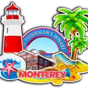 Monterey California USA Magnet Fridge Magnet Wooden 3D Landmarks Travel Collectible Souvenirs Decoration Handmade -3306