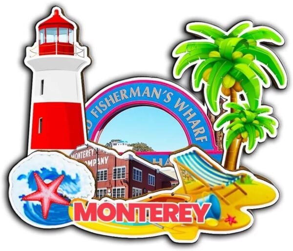 Monterey California USA Magnet Fridge Magnet Wooden 3D Landmarks Travel Collectible Souvenirs Decoration Handmade -3306