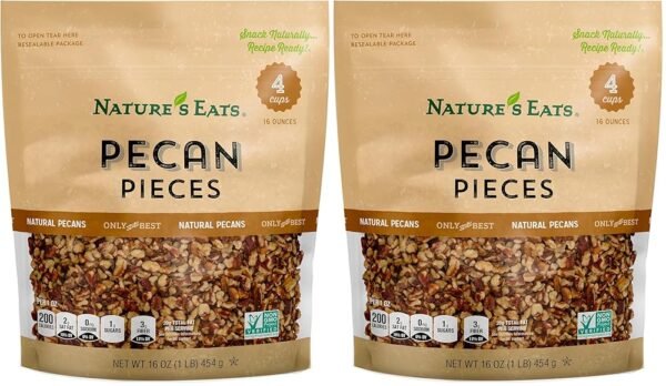 Nature's Eats, Pecan Pieces, 16 Oz (Pack of 2)