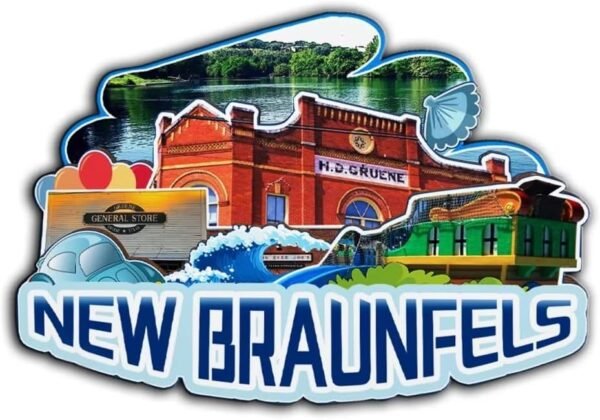 New Braunfels Texasl USA Magnet Fridge Magnet Wooden 3D Landmarks Travel Collectible Souvenirs Decoration Handmade -2206