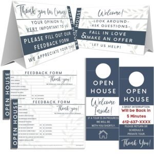 Open House Supplies. Real Estate Sign in Book Guest Registry Notepad for Collecting Realtor Leads & Home Sale Feedback. Kit has Form Pads, Door Hangers & Tent Card Displays....