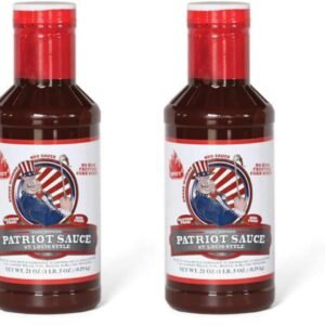 Patriot Spicy BBQ Sauce, 21 Ounce Bottle, Original St. Louis Competition Style Barbecue Flavor, Made Without High Fructose Corn Syrup, Gluten-Free, No MSG (Pack of 2)