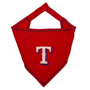 Pets First MLB Texas Rangers TIE Bandana, Size Small/Medium. Dog Bandana Scarf Bib for Pet Cat Dog. The Ultimate Game-Day, Party Bandana