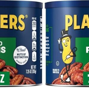 PLANTERS Roasted Pecan Nuts, Party Snacks, Plant-Based Protein, 7.25 Oz Canister (Pack of 2)