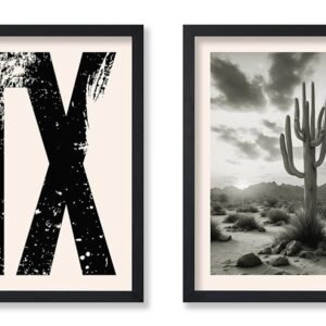 Poster Master 2-Piece Texas Poster - Desert Print - Cactus Art - Landscape Art - Gift for Men, Women & Travel Lover - Great Decor for Bedroom, Living Room, Office or Dorm - 8x10...