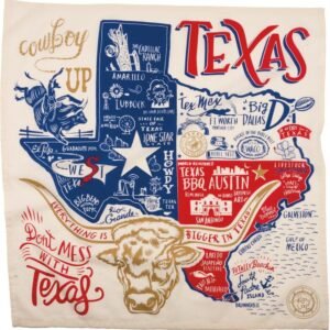 Primitives By Kathy LOL Made You Smile Dish Towel, Super Texas 28.00" x 28.00"