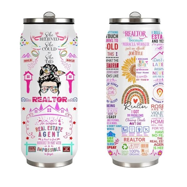 Realtor Gifts, Closing Gifts For Realtors, Gift For A Real Estate Agent Tumbler 17oz, Realtors Presents For Women, Funny Real Estate Presents For Realtors, Salesman Birthday...