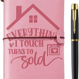 Realtor Gifts for Women, Everything I Touch Turns to Sold Leather Journal Notebook, Closing Gifts for Realtors, Thank You Gift for Realtor Real Estate Agent, Salesman, Boss,...