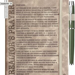Realtor Gifts Men Women, Realtor Prayer Leather Journal 200 Pages Notebook A5 Lined with Pen, Gift for Real Estate Agent, Appreciation Thank You Gift for New Realtor Birthday...