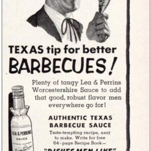 RelicPaper 1953 Lea & :Perrins Sauce: Texas Tips for Better Barbecues, Lea & Perrins Print Ad