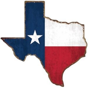 Rogue River Tactical Texas State Rustic Flag Cut Out Metal Tin Sign Wall Decor Man Cave Bar Texans Lone Star Die Cut Large 10 Inch