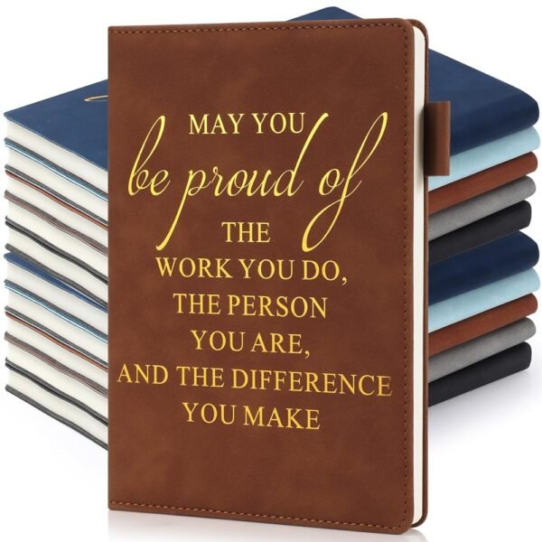 Roowest 20 Pcs Cheer Gifts Bulk for Team Employee Appreciation Inspirational A5 Leather Notebooks May You Proud of The Work Journals Thank You Notebook for Nurse Vet Tech Week...