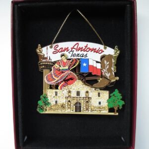 San Antonio Christmas ORNAMENT Texas City State Souvenir Gift The Alamo Texas State Flag