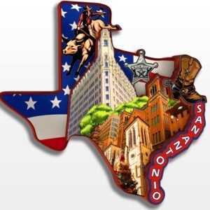 San Antonio Texas USA America Fridge Magnet Wooden Collection 3D Wood Handmade Travel City Souvenirs Refrigerator Magnet Home Decoration Gift -252