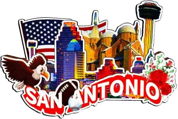 San Antonio Texas USA Magnet Fridge Magnet Wooden 3D Landmarks Travel Collectible Souvenirs Decoration Handmade -1783