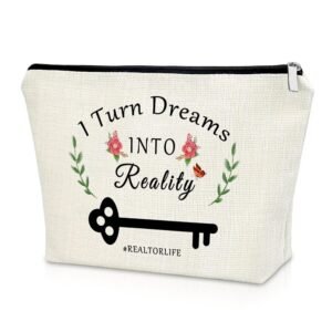 Sazuwu Realtor Appreciation Gift for Women Real Estate Agent Gift Makeup Bag Closing Gift for Broker Cosmetic Bag Thank You Gift Birthday Retirement Gift Christmas Gift Cosmetic...