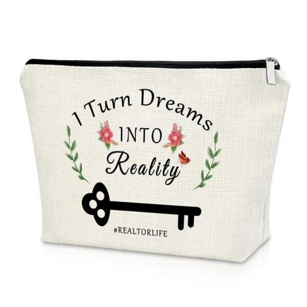 Sazuwu Realtor Appreciation Gift for Women Real Estate Agent Gift Makeup Bag Closing Gift for Broker Cosmetic Bag Thank You Gift Birthday Retirement Gift Christmas Gift Cosmetic...