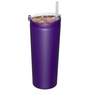 Snack tumbler with lid and straw, stainless steel insulated 2-in-1 travel coffee mug, water bottle with snack cup (Modena, 22, ounces)